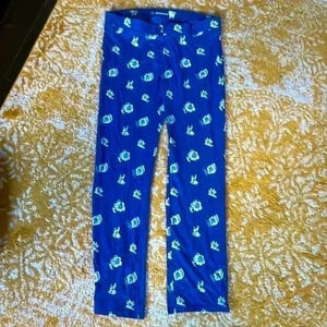 Betabrand Womens Dress Pant Yoga Pants Royal Blue Floral Print Size XL